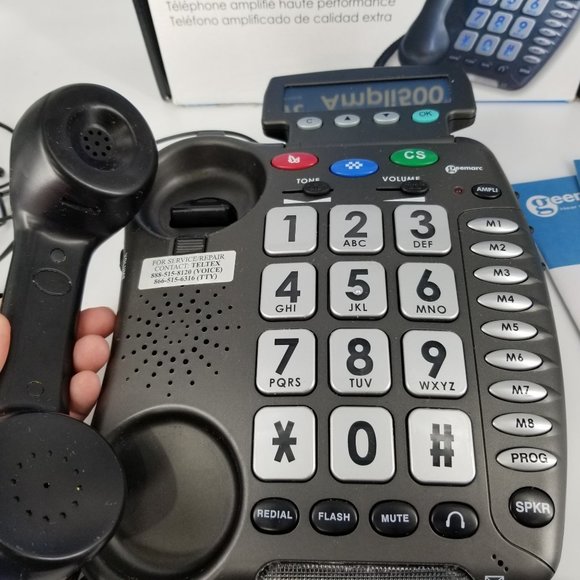 Large Button Phone Amplified Corded Telephone Desk Wall Home House Office WORKS - Picture 2 of 14